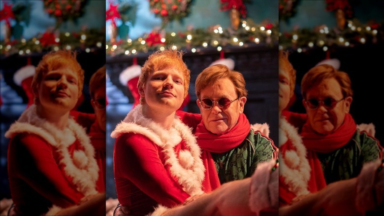 Ed Sheeran and Elton John smiling