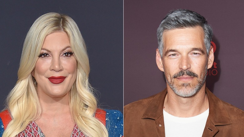 Tori Spelling and Eddie Cibrian smiling