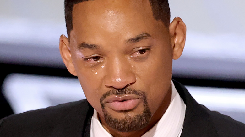 Will Smith crying while accepting the Best Actor award