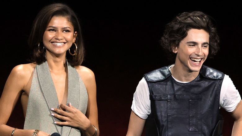 Zendaya and Timothée Chalamet laughing