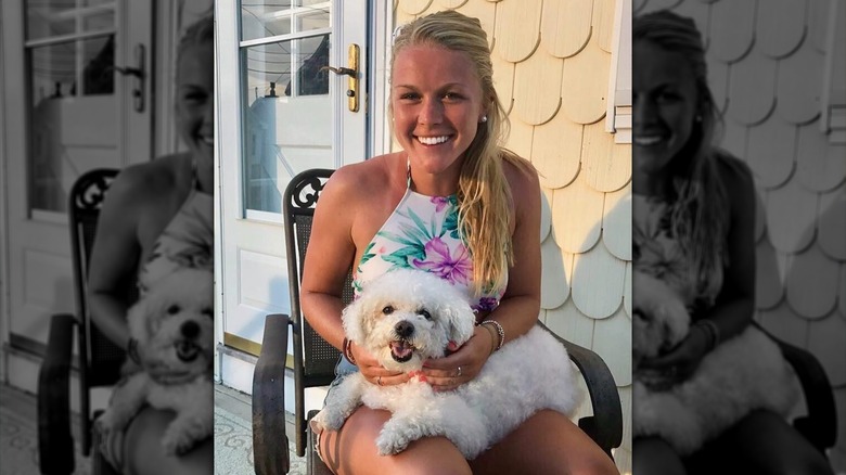 Karoline Leavitt holding her dog Fluffy