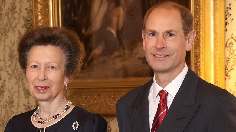 Prince Edward and Princess Anne smiling