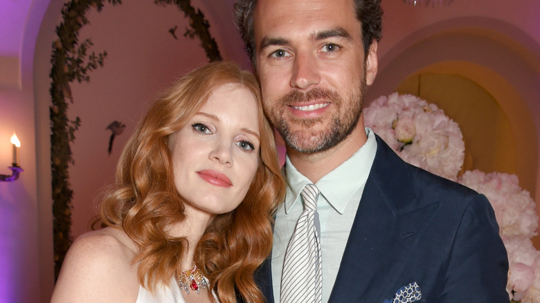 Jessica Chastain and Gian Luca Passi de Preposulo pose together