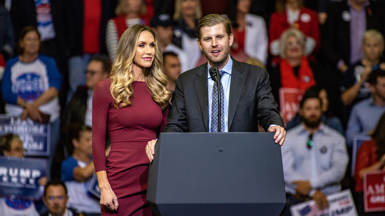 Lara and Eric Trump campaigning