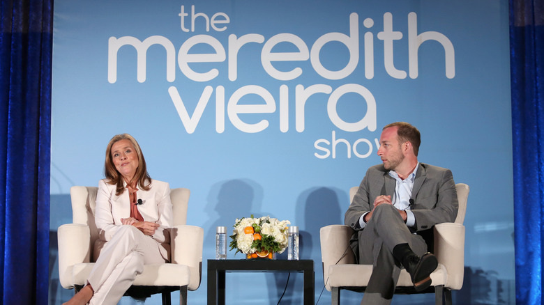 Meredith Vieira doing an interview