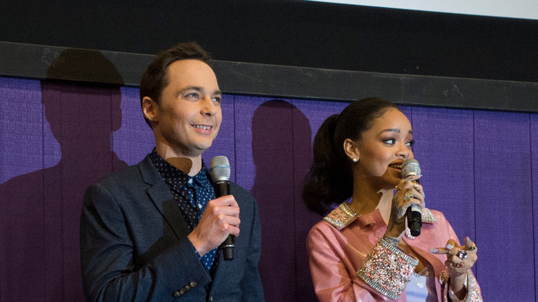 Rihanna and Jim Parsons microphone