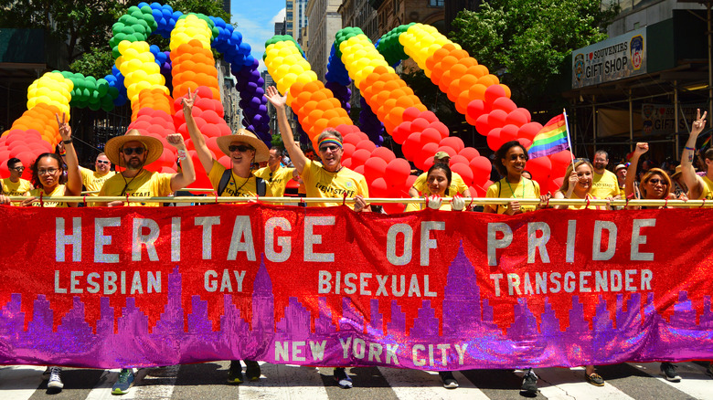 People attending NYC Pride Parade