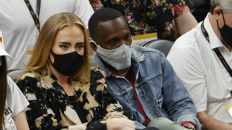 Adele and Rich Paul sitting