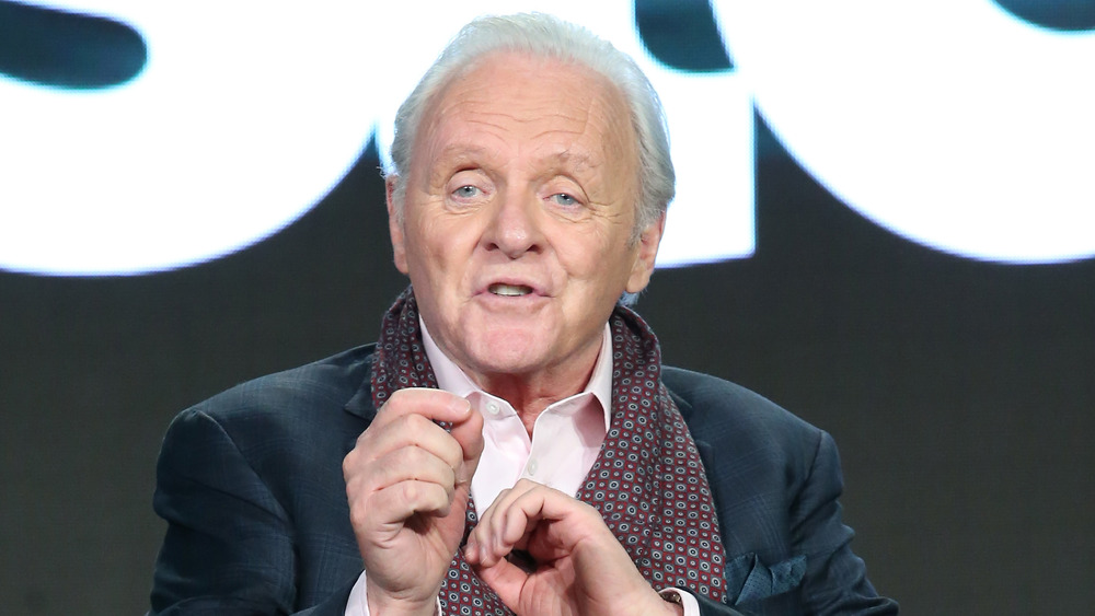 Anthony Hopkins speaks onstage at an event