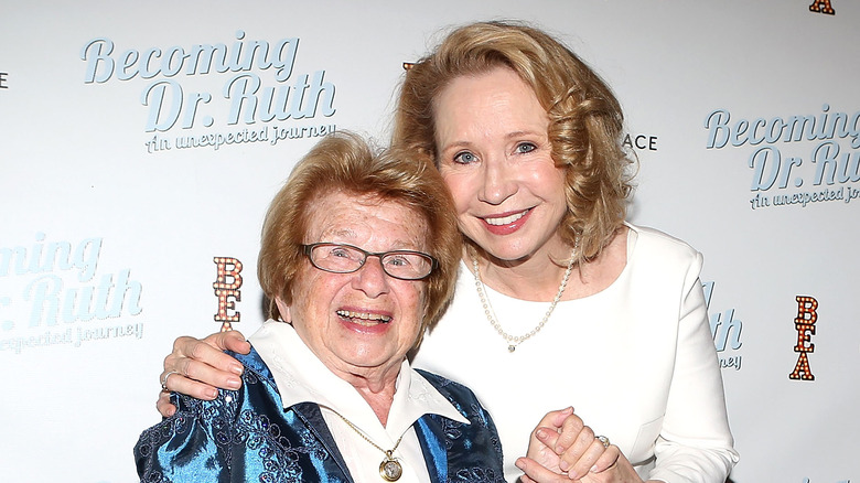 Dr. Ruth with actress Debra Jo Rupp. 