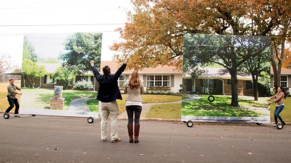 Chip and Joanna revealing a home on Fixer Upper