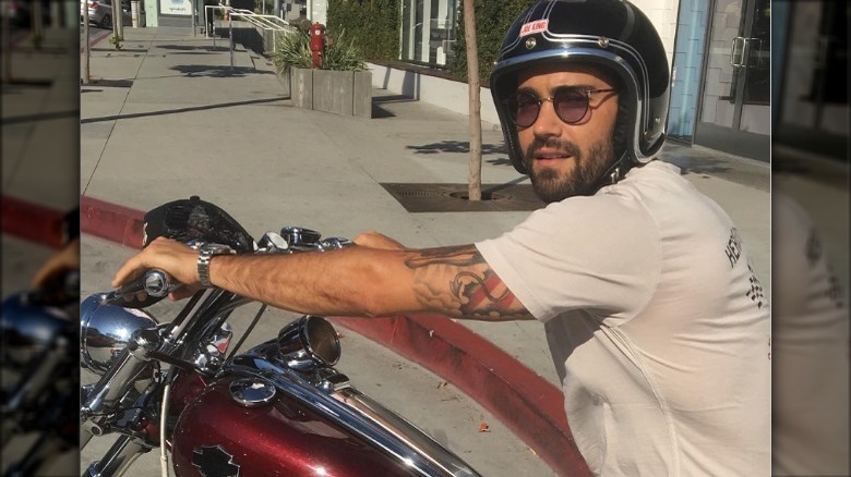 Jesse Metcalfe on motorcycle