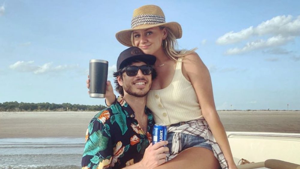 Kelsea Ballerini and Morgan Evans on a bot having drinks