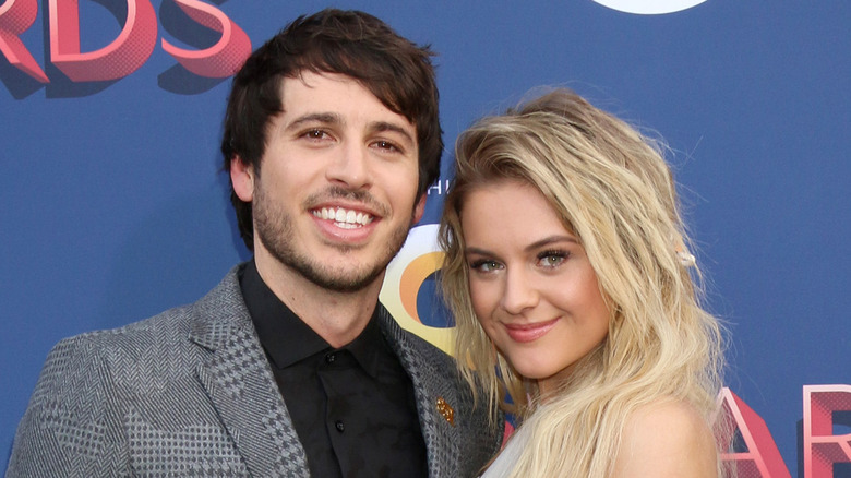 Morgan Evans, Kelsea Ballerini at the Academy of Country Music Awards 2018 at MGM Grand Garden Arena on April 15, 2018 in Las Vegas, NV