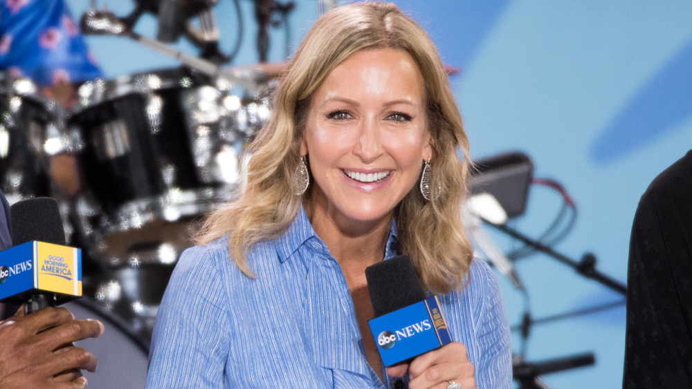 Lara Spencer with microphone