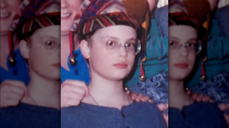 Matthew Gray Gubler in a jester hat as a child