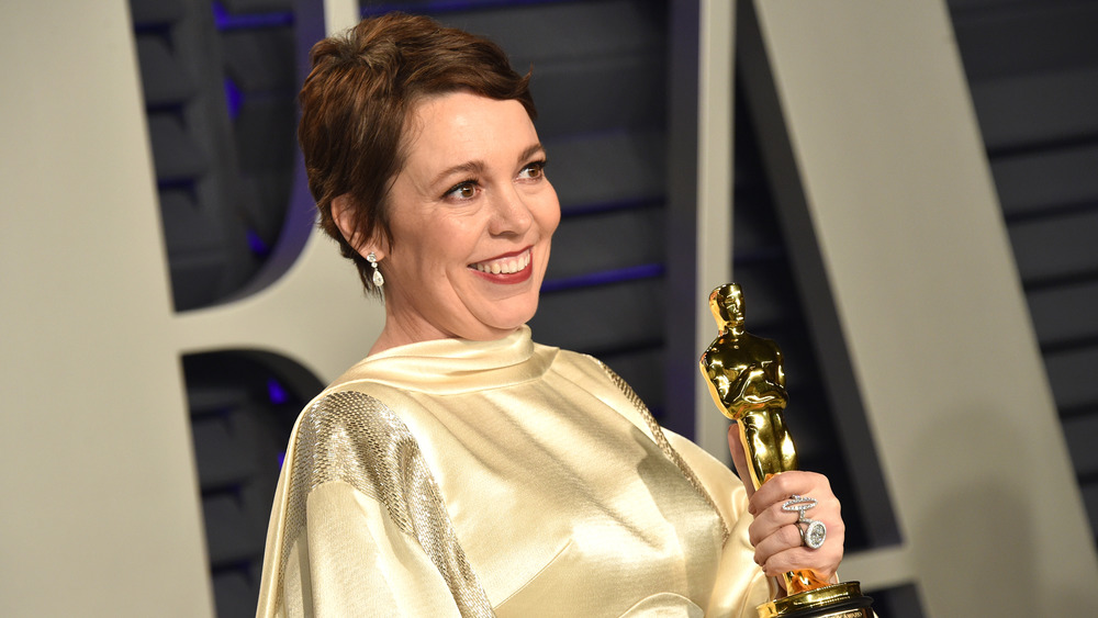 Olivia Coleman with her Oscar