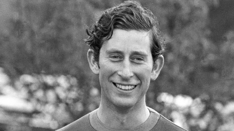 A young Prince Charles in black and white