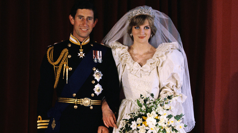 Prince Charles and Diana Spencer on their wedding day