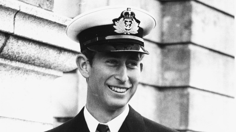 Prince Charles wearing a navy hat