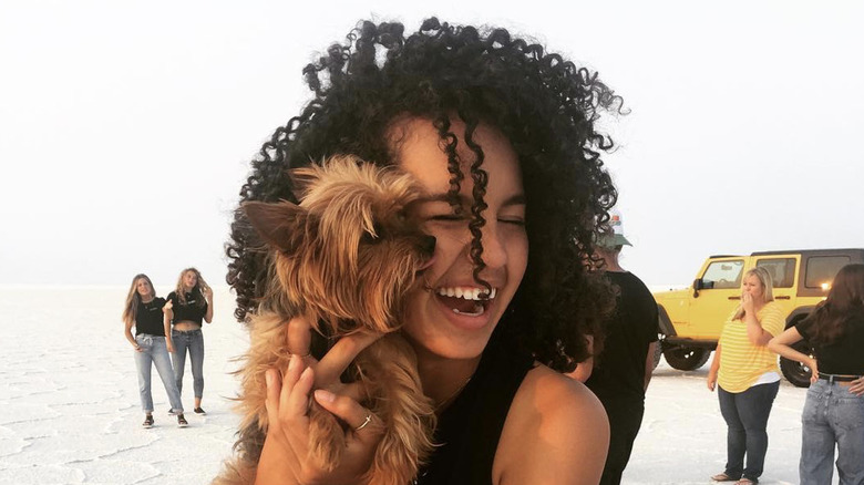 Sofia Wylie and her dog