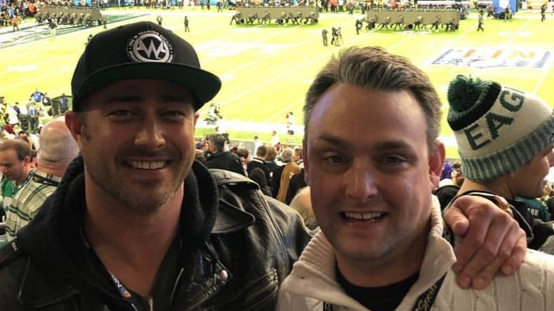 Taylor Kinney at Super Bowl