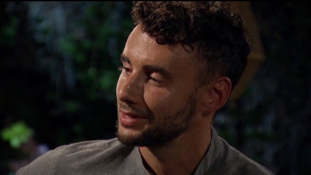 Brendan Morais wearing a gray shirt on The Bachelorette