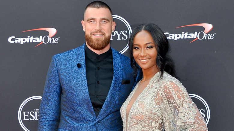 Travis Kelce and Kayla Nicole on the red carpet
