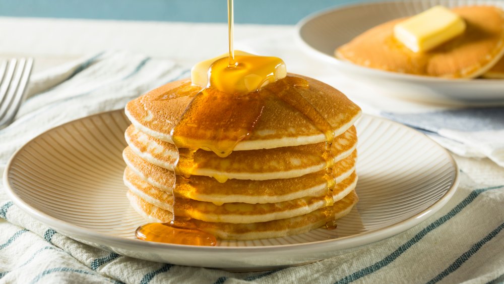 Buttermilk pancakes with syrup