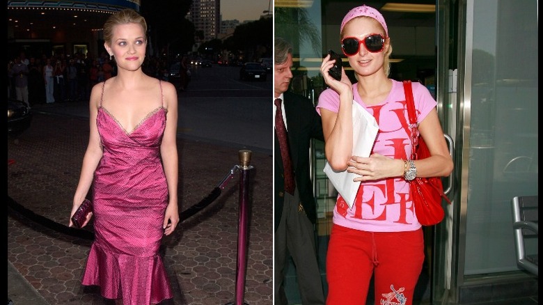 Reese Witherspoon and Paris Hilton delivering peak y2k looks