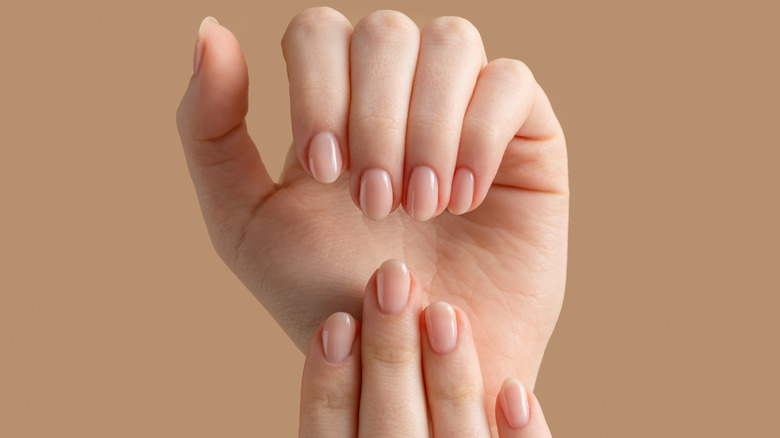 nude manicured nails