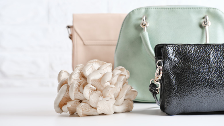 Mushroom and mushroom leather purses