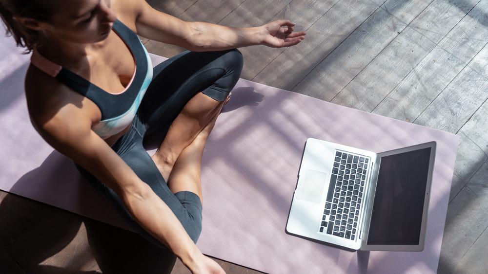 Woman doing yoga posture