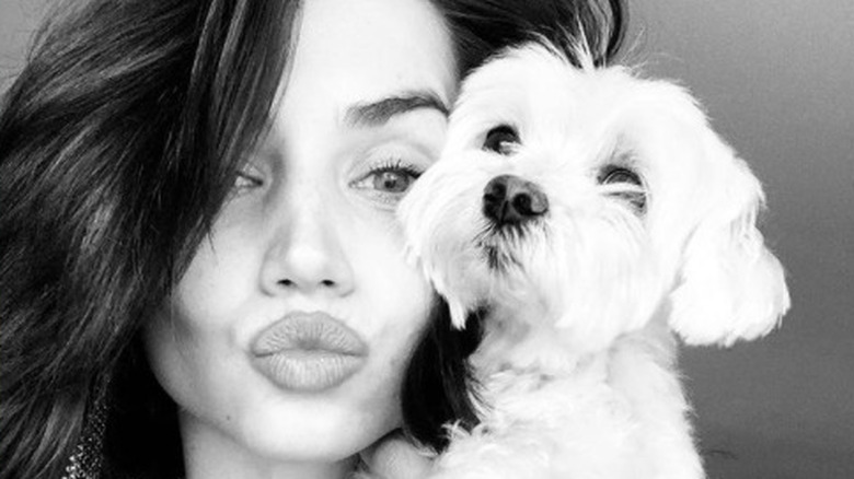 Ana de Armas and her dog