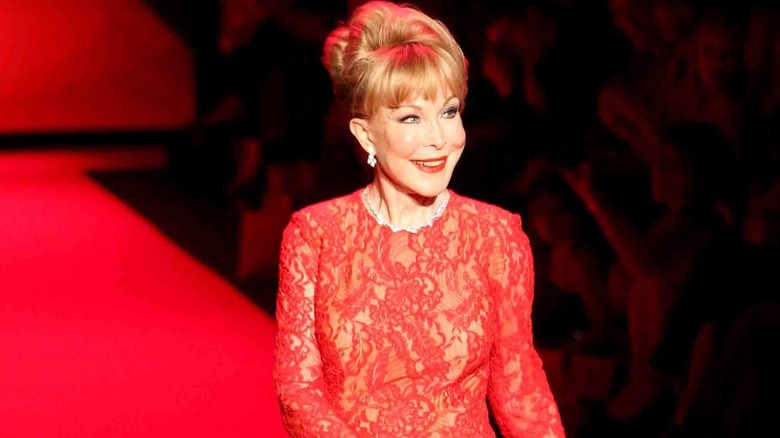 Barbara Eden in red dress