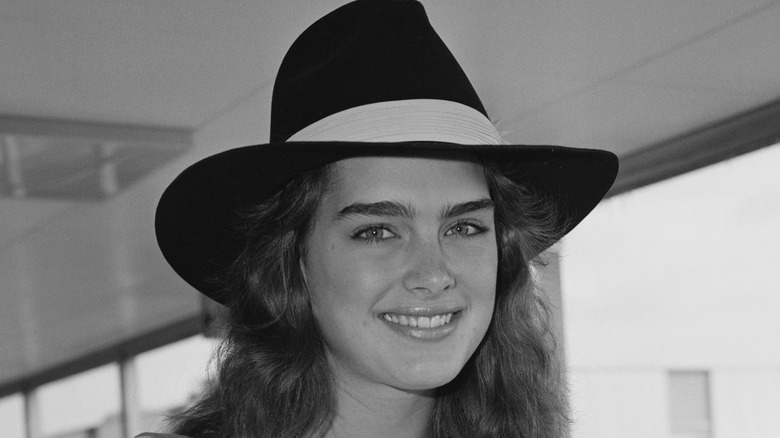 Young Brooke Shields in a hat
