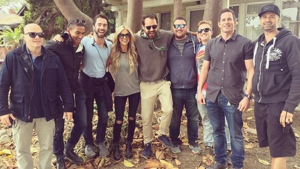 Christina Anstead and Tarek El Moussa with their crew