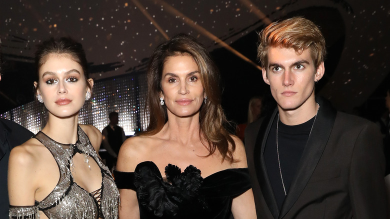Cindy Crawford with her children at an event