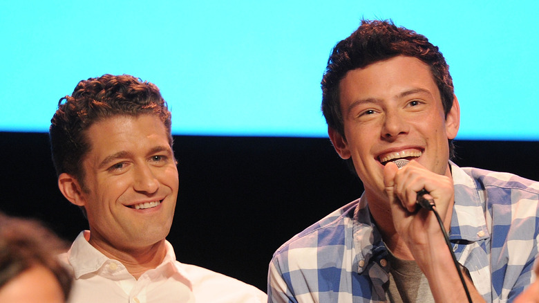 Cory Monteith and Matthew Morrison laughing