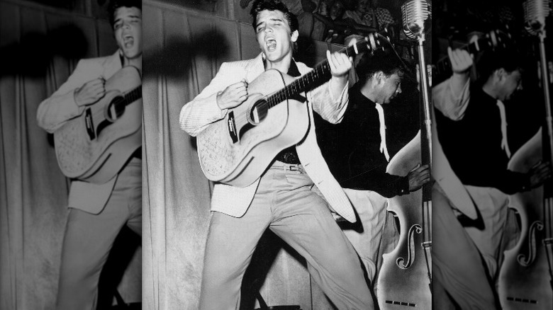 Elvis playing the guitar 