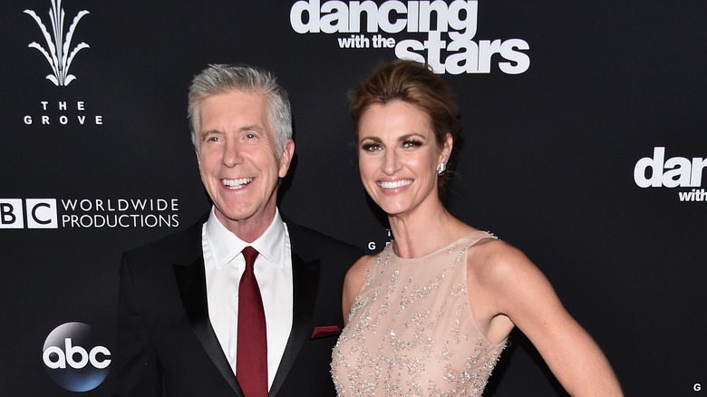 Erin Andrews and Tom Bergeron posing 