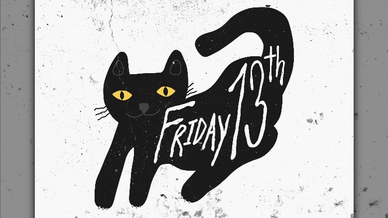 Friday the 13th written on image of black cat