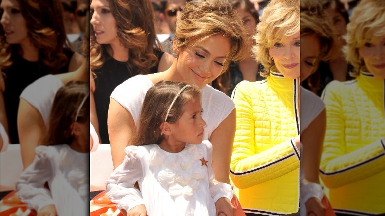 Jennifer Lopez with her daughter