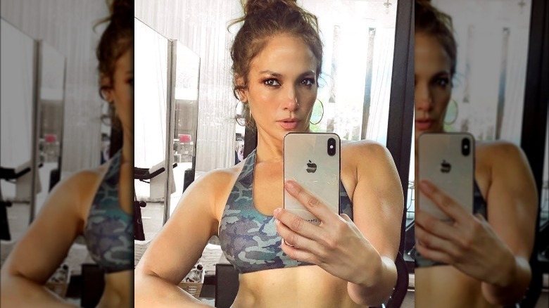 Jennifer Lopez at the gym