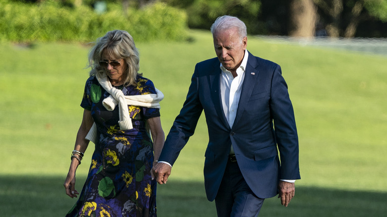 Jill and Joe Biden walking