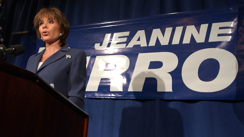 Jeanine Pirro talking at press conference, 2005 
