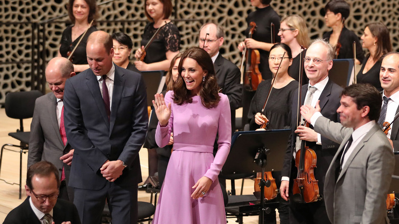 Prince William and Kate Middleton on stage in Hamburg