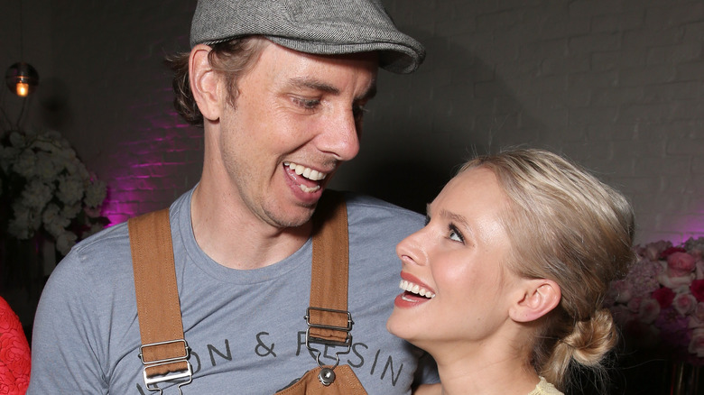 Kristen Bell and Dax Shepard laughing