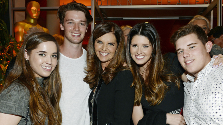 Maria Shriver posing with her kids