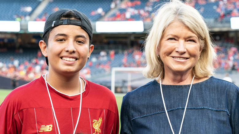 Martha Stewart with young boy